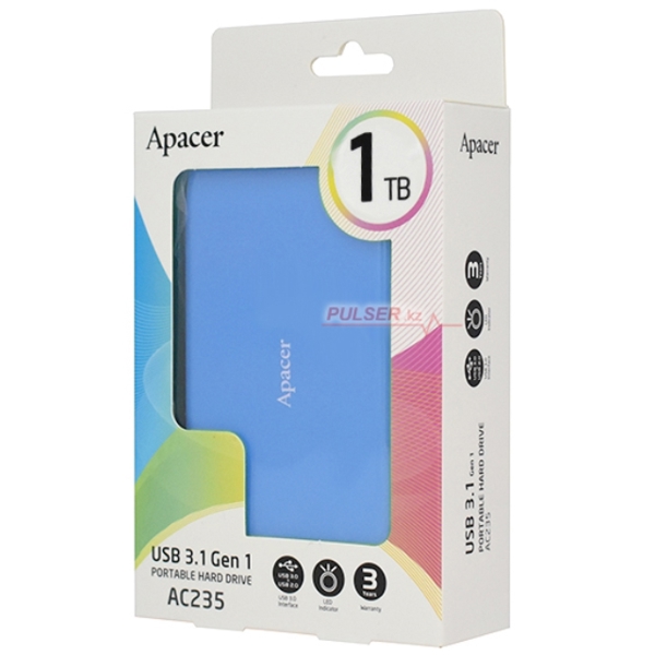 გარე მყარი დისკი APACER 1TB USB3.1 (AP1TBAC235U-1) BLUE