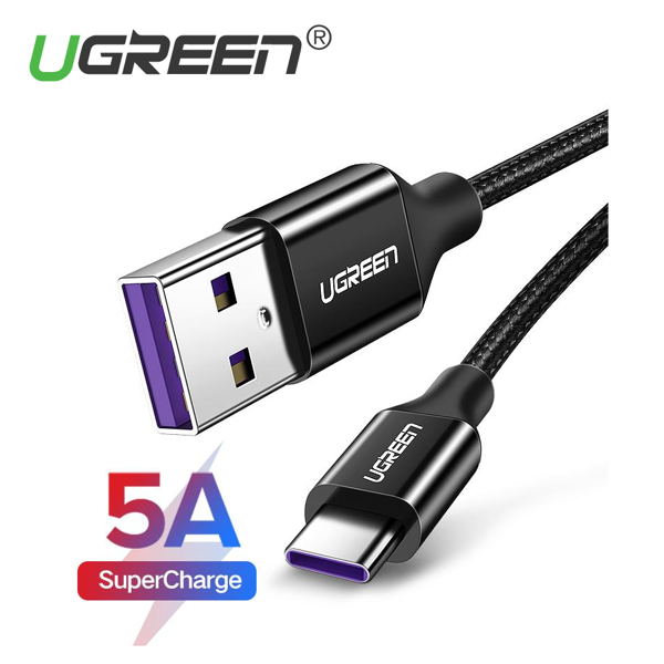 USB კაბელი UGREEN US253 (60727) USB2.0 A Male to USB-C 5A Data cable for Huawei