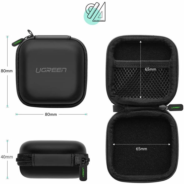 ყურსასმენის ქეისი UGREEN LP128 (40816), Headphone Case, Black