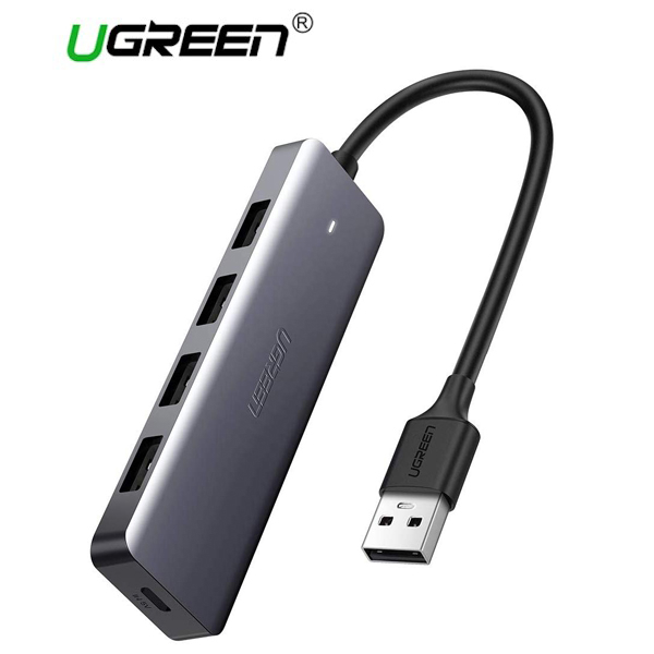 USB ჰაბი UGREEN CM219 (50985) UGREEN USB 3.0 4 Ports USB Hub Gray