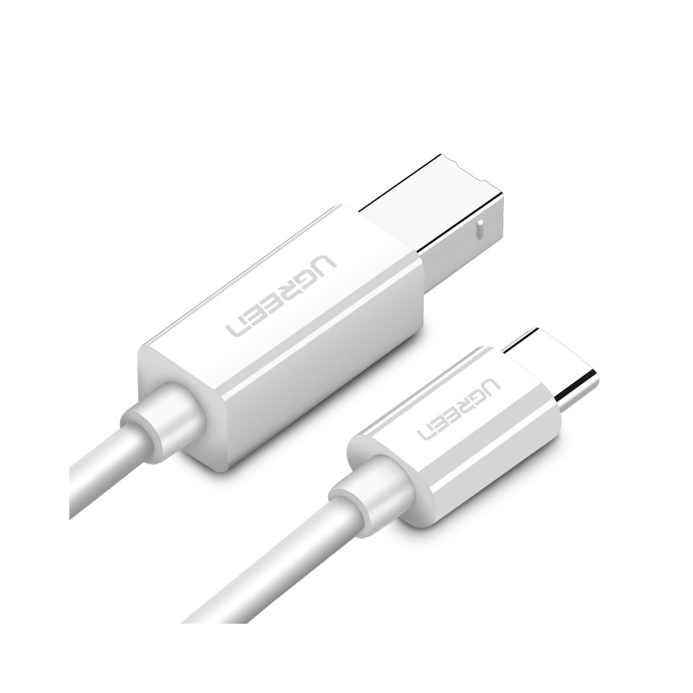 პრინტერის კაბელი UGREEN US241 (40417), Printer Cable, Type-C to USB-B Cable, 1.5m, White