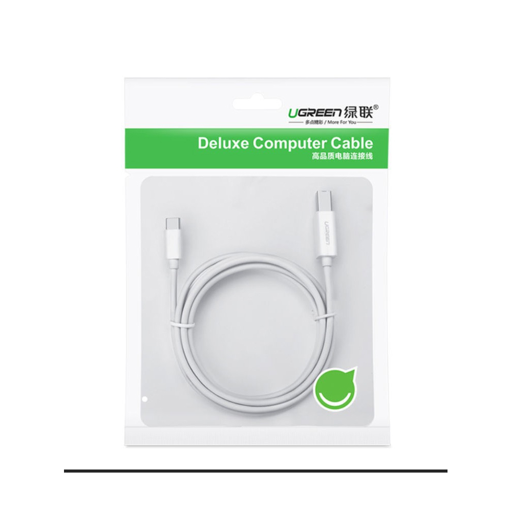 პრინტერის კაბელი UGREEN US241 (40417), Printer Cable, Type-C to USB-B Cable, 1.5m, White