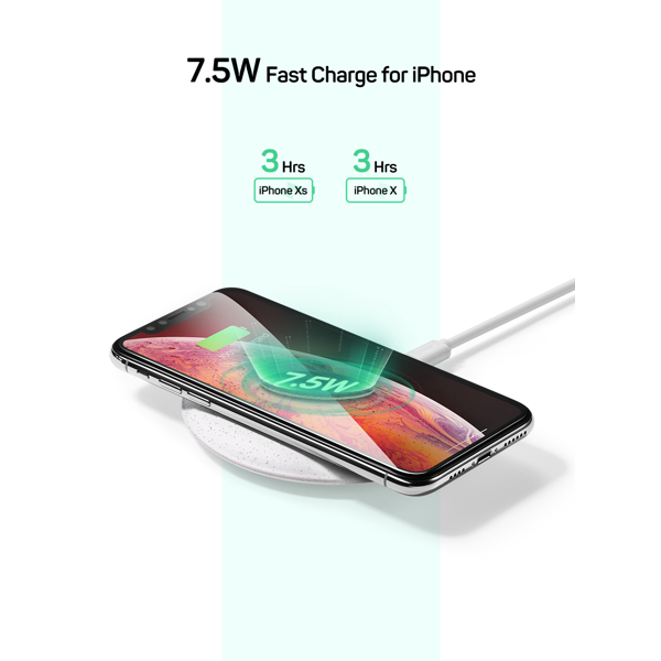 მობილურის სწრაფ დამტენი UGREEN CD186 (60112) Wireless Charger 10W 7.5W Qi Wireless Charging White