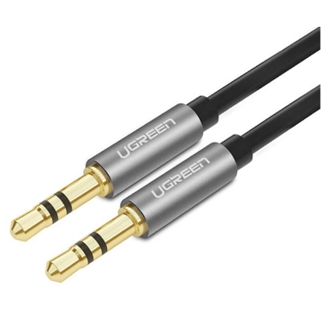 აუდიო კაბელი UGREEN AV119 (10734), 3.5mm Male to 3.5mm Male Audio Cable, 1.5m, Silver/Black