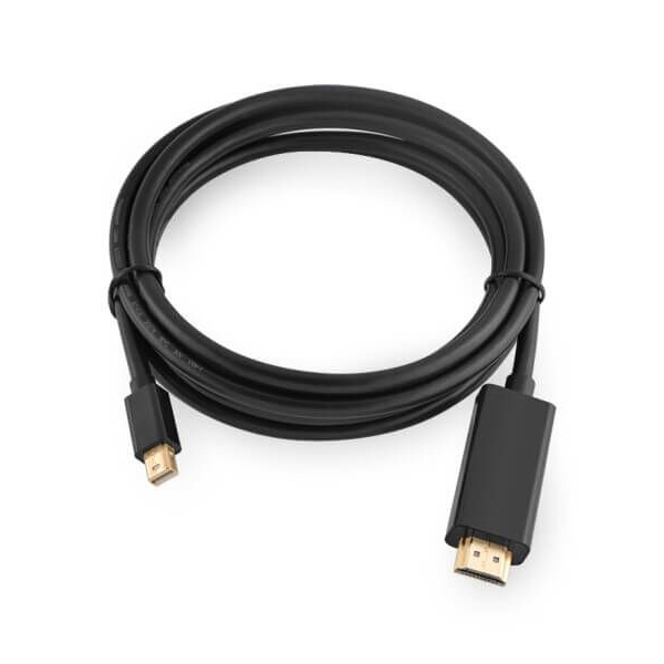 HDM კაბელი UGREEN MD101 (20848) mini DP male to HDMI cable black/ 1.5M Mini Display to HDMI