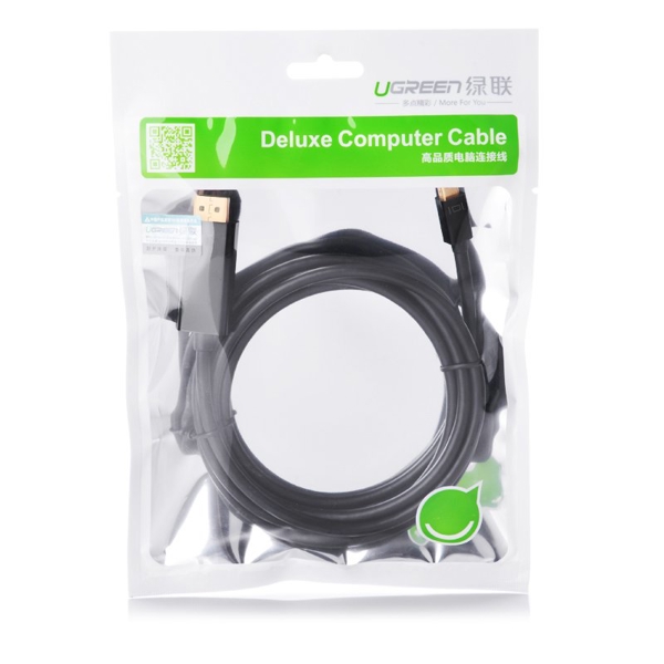 HDM კაბელი UGREEN MD101 (20848) mini DP male to HDMI cable black/ 1.5M Mini Display to HDMI