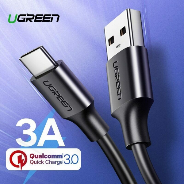 USB კაბელი UGREEN US287 (60117) USB 2.0 to USB-C date cable Black 1.5M