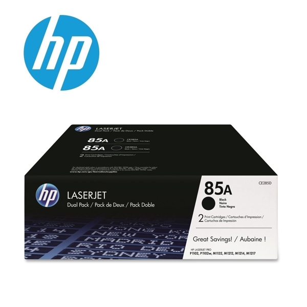 HP 85A CE285AF Black Dual Pack LaserJet Toner Cartridges