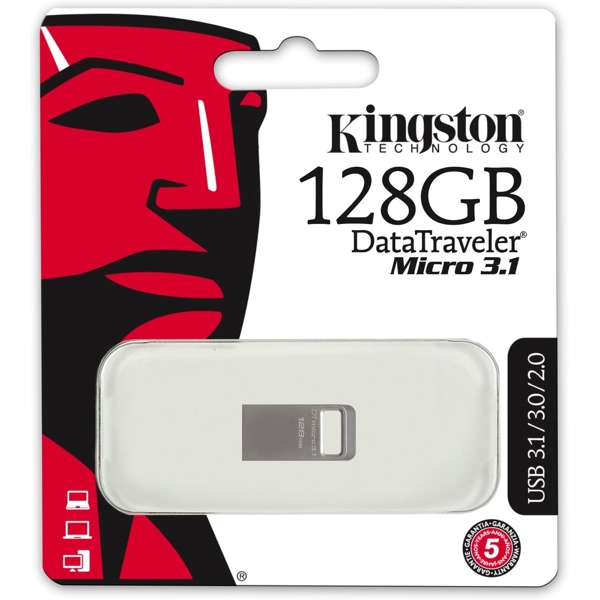  Kingston 128GB USB 3.1 DT Micro Metal