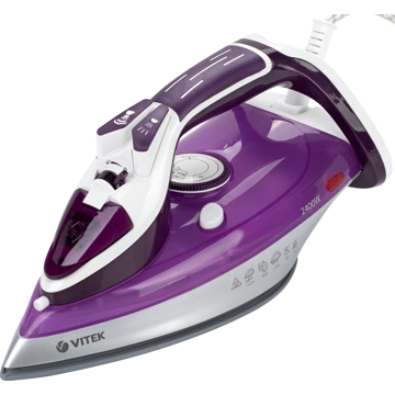 უთო VITEK VT1246 Steam Iron 300ML, 2400W White / Violet