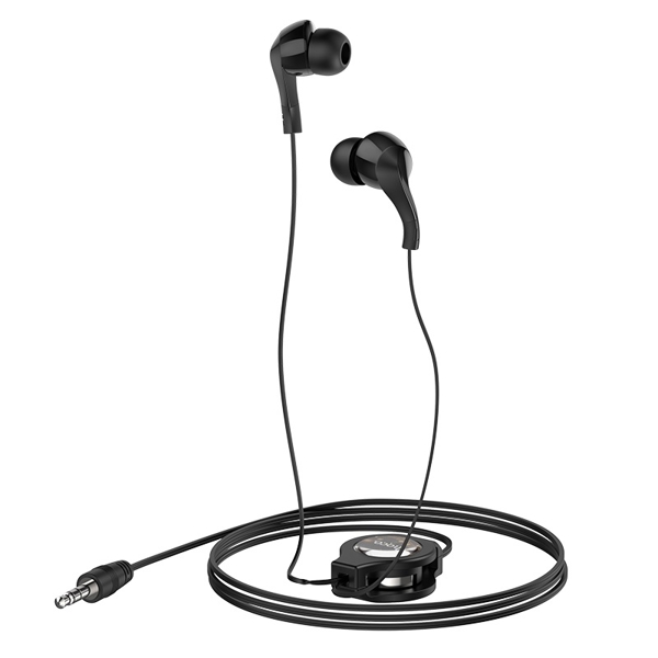 ყურსასმენი HOCO M68 EASY CLIP TELESCOPIC EARPHONES BLACK