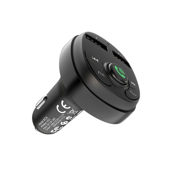 მანქანის USB დამტენი BOROFONE BC26 Music joy Car wireless FM transmitter black