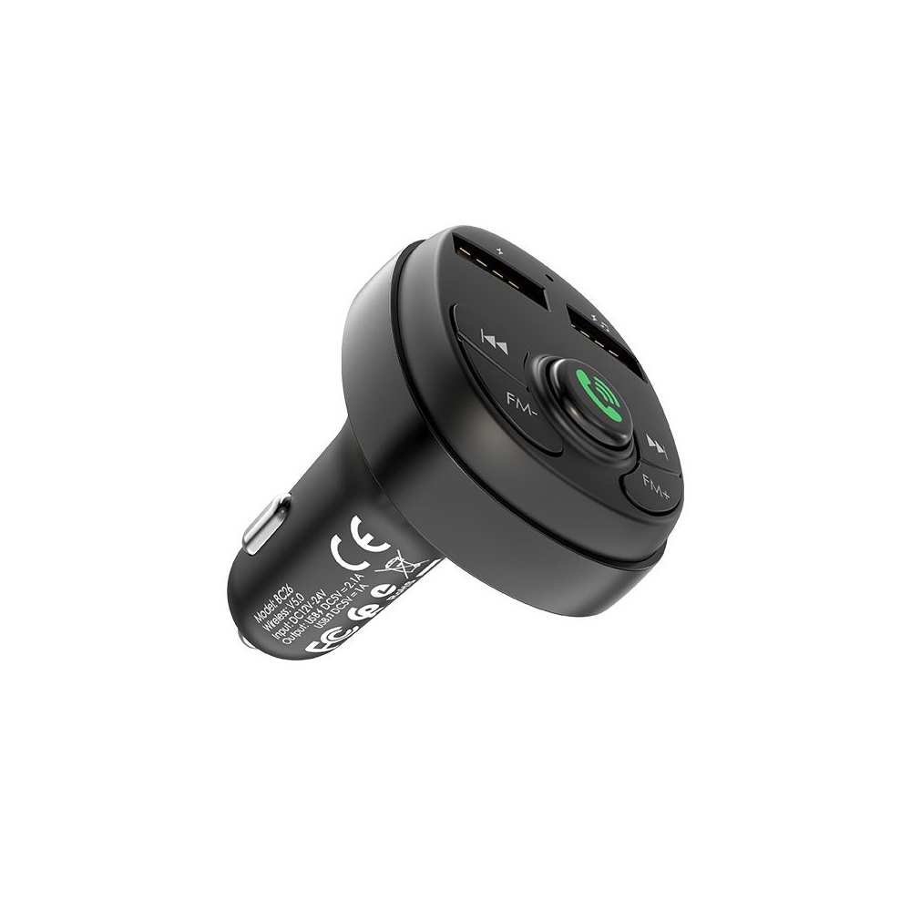 მანქანის USB დამტენი BOROFONE BC26 Music joy Car wireless FM transmitter black