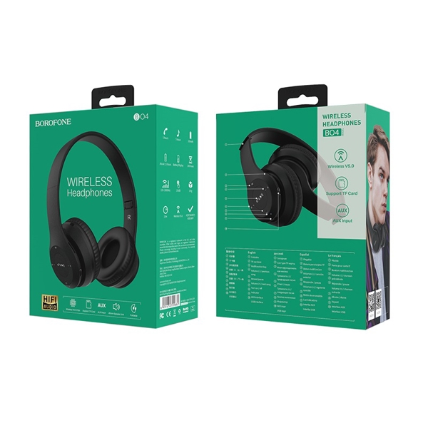 ყურსასმენები  BOROFONE BO4 Charming rhyme wireless headphones black