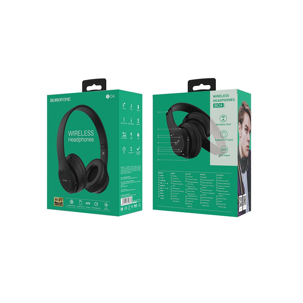 ყურსასმენები  BOROFONE BO4 Charming rhyme wireless headphones black