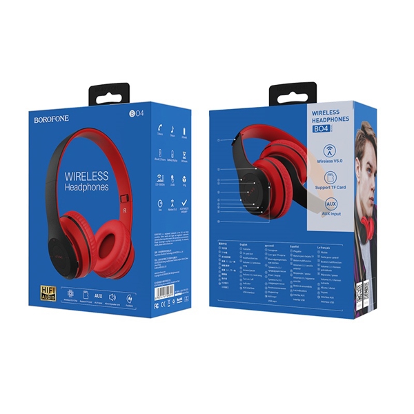 ყურსასმენები BOROFONE BO4 Charming rhyme wireless headphones red