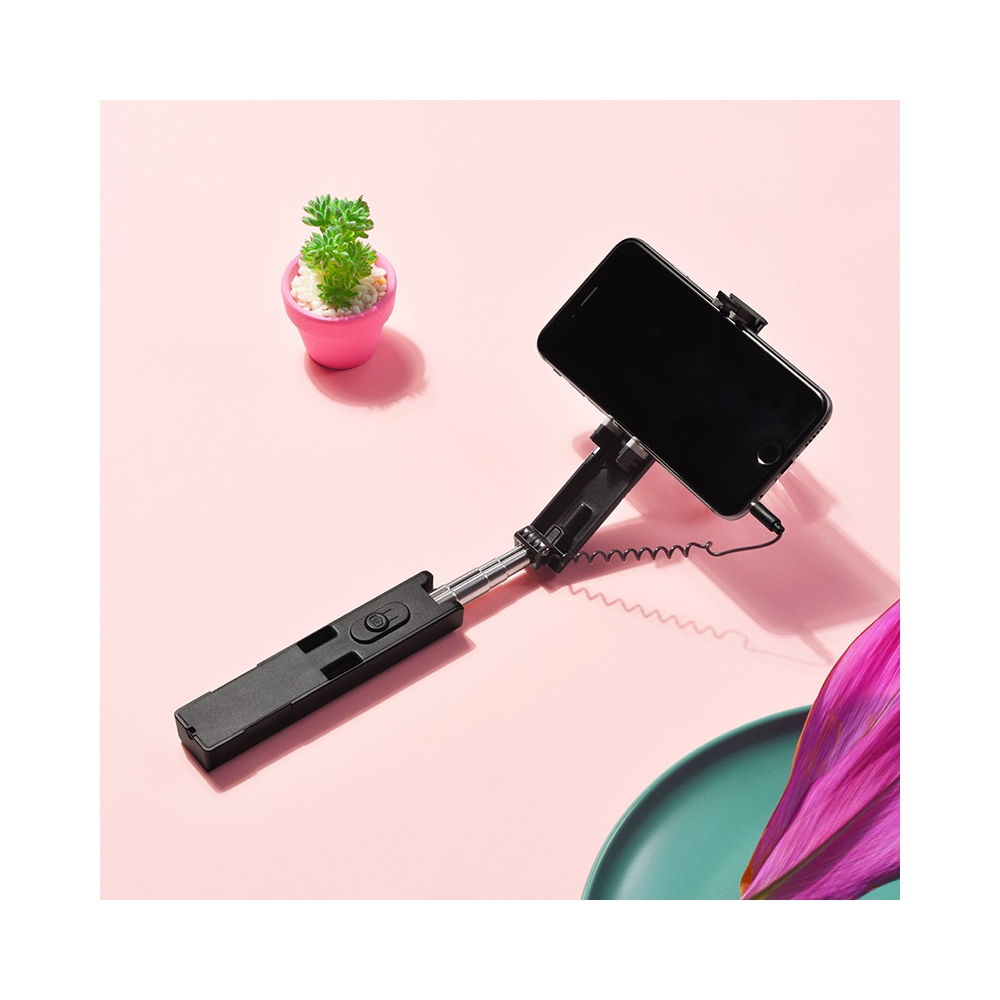 BOROFONE BY3 3.5mm wired remote control selfie stick black