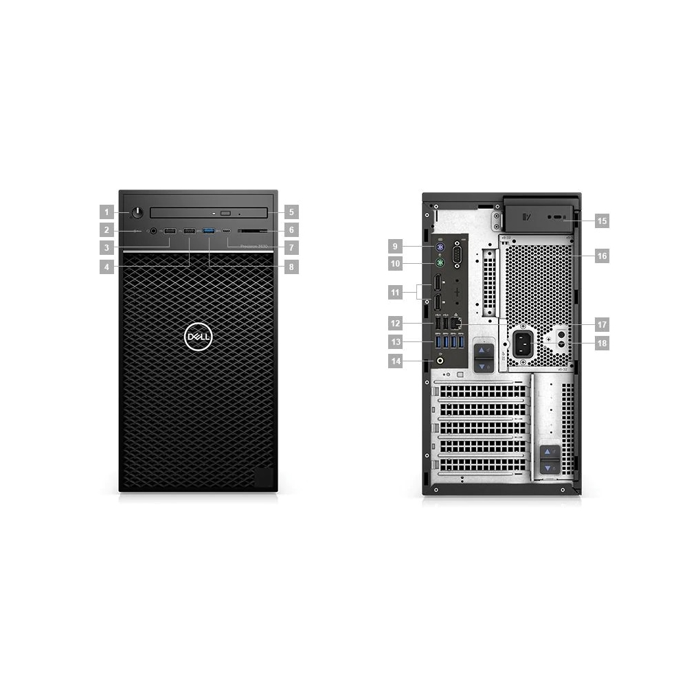 პერსონალური კომპიუტერი Dell Precision Tower Workstation 3630, Intel i7-9700K / 32GB / M.2 256GB PCIe NVMe SSD 