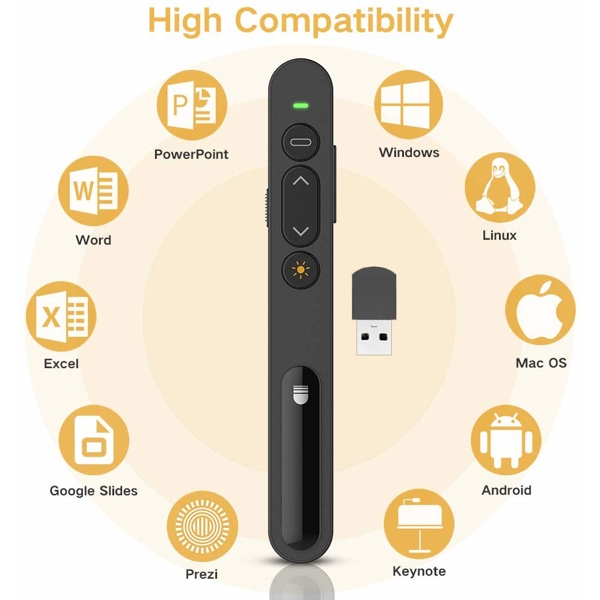 პრეზენტერი Doosl DSIT0011 Wireless Presenter 2.4GHz Powerpoint Presentation Remote Control