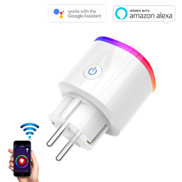 ჭკვიანი ასისტენტი Goldfox Wifi Smart Socket Smart Plug Voice Control Plug Works For Alexa Google Home IFTTT Mini RGB Smart EU plug