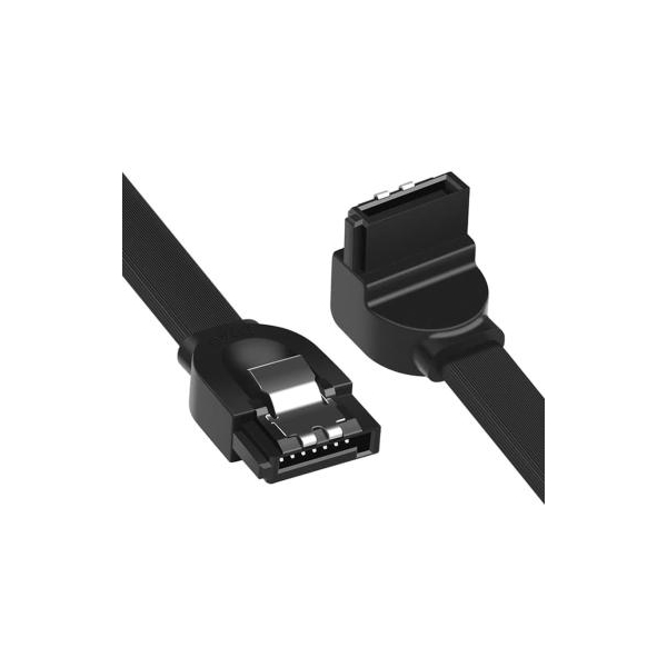 SATA კაბელი US217 (30797) SATA 3.0 Data Cable 90° Elbow Black 0.5M