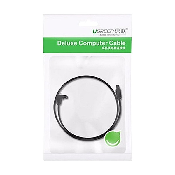 SATA კაბელი US217 (30797) SATA 3.0 Data Cable 90° Elbow Black 0.5M