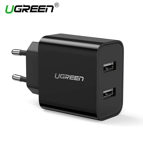 დამტენი UGREEN CD104 (50876) Dual USB Wall Charger 5V/3.1A EU (Black) 15.5W