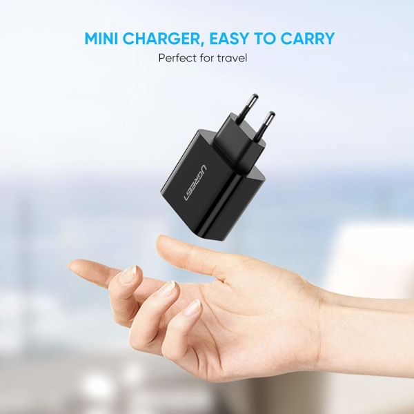 დამტენი UGREEN CD104 (50876) Dual USB Wall Charger 5V/3.1A EU (Black) 15.5W