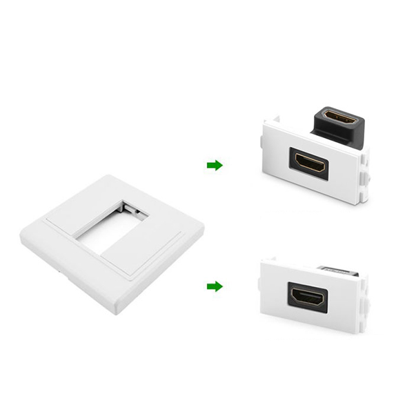 HDMI როზეტის ჩარჩო UGREEN (20316), Wall Plate HDMI Panel Frame Socket, White