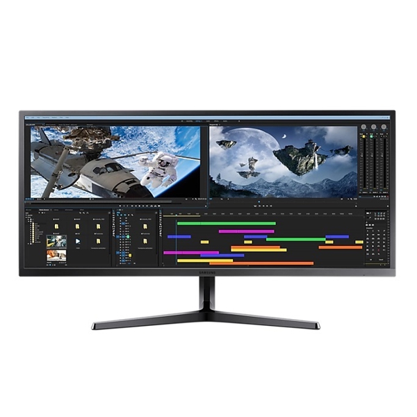 მონიტორი Samsung LS34J550WQIXCI, 34", Curved, VA, HDMI, DP, Black