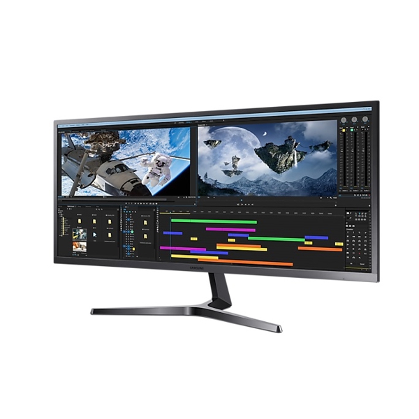 მონიტორი Samsung LS34J550WQIXCI, 34", Curved, VA, HDMI, DP, Black