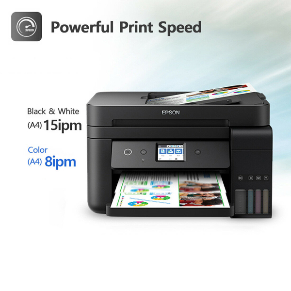 მულტიფუნქციური ჭავლური პრინტერი Epson L6190 Wi-Fi Duplex All-in-One Ink Tank Printer with ADF Copy Scan Fax