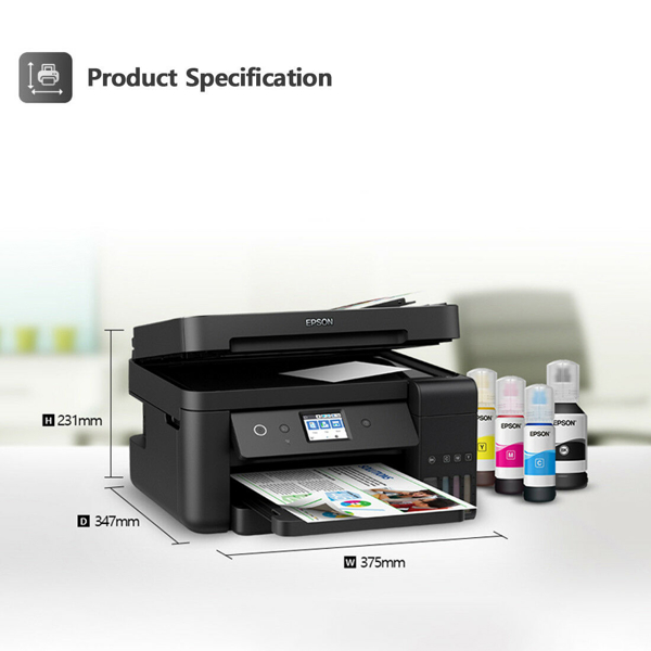 მულტიფუნქციური ჭავლური პრინტერი Epson L6190 Wi-Fi Duplex All-in-One Ink Tank Printer with ADF Copy Scan Fax