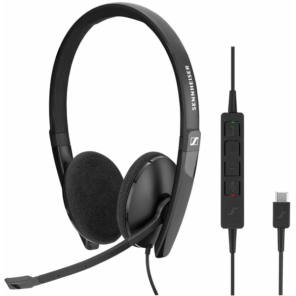 ყურსასმენი Sennheiser SC 160 USB-C Double- Sided (Binaural) Headset for Business Professionals with HD Stereo Sound Noise-Canceling Microphone USB-C Connector (Black)