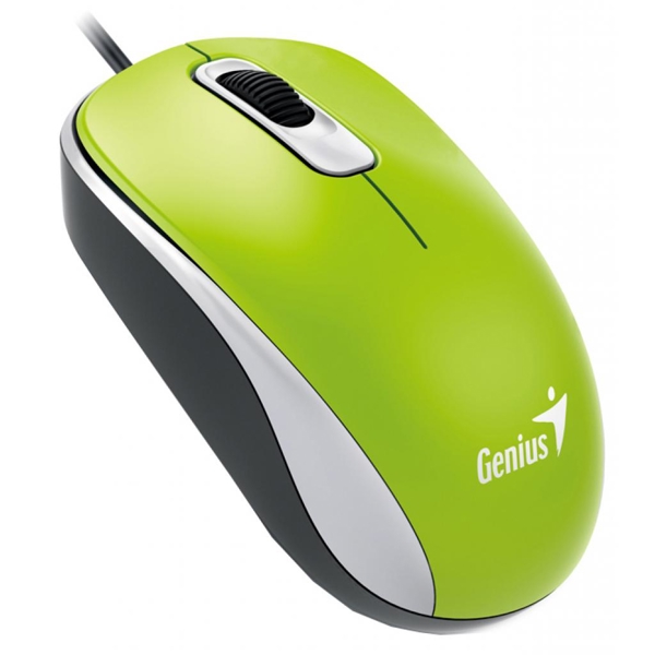 მაუსი genius DX-110 / USB / G5 / Green mouse / (Green  optical 1000dpi, fits both hands)