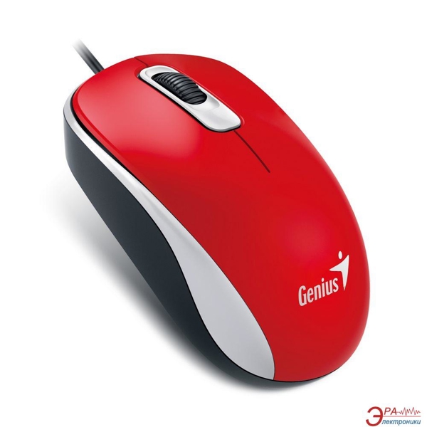 მაუსი genius DX-110 / USB / G5 /red mouse / (red  optical 1000dpi, fits both hands)