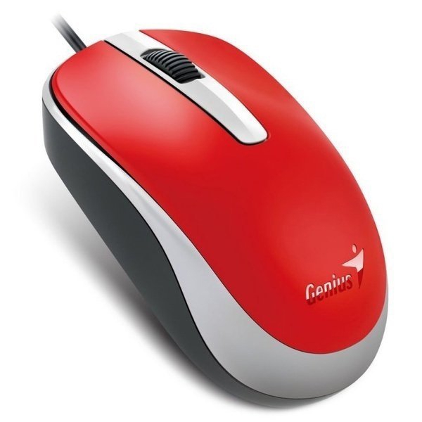 მაუსი Genius DX-120 / USB / G5 / red mouse (red / optical 1000dpi / fits both hands)