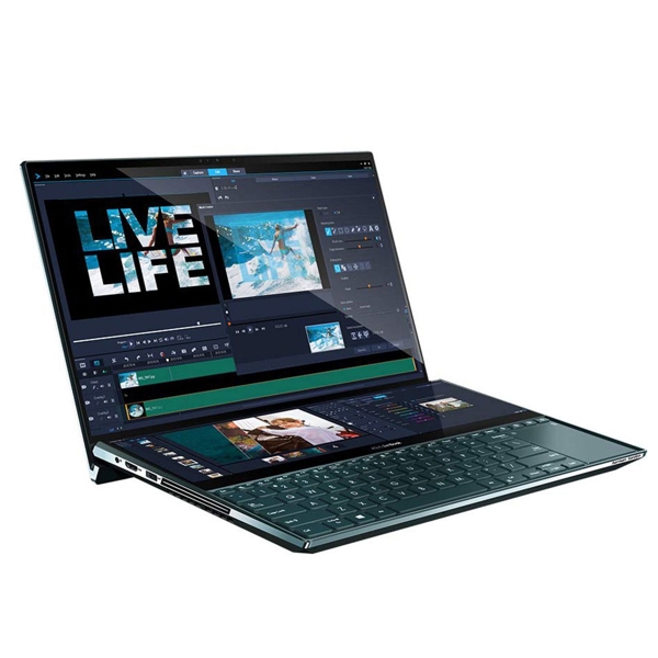 ნოუთბუქი ASUS ZenBook Pro Duo UX581GV-H2001R 15.6" 4K Dual Touchscreen Alexa Enabled Laptop (Intel Core I9-9980HK, 32GB RAM, 1TB PCI-E SSD, NVIDIA GeForce RTX 2060 6GB Graphics, Windows 10 Pro)