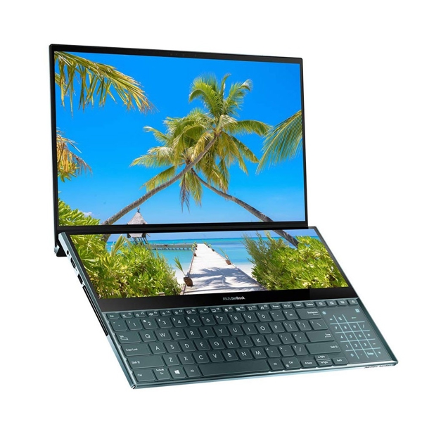 ნოუთბუქი ASUS ZenBook Pro Duo UX581GV-H2001R 15.6" 4K Dual Touchscreen Alexa Enabled Laptop (Intel Core I9-9980HK, 32GB RAM, 1TB PCI-E SSD, NVIDIA GeForce RTX 2060 6GB Graphics, Windows 10 Pro)