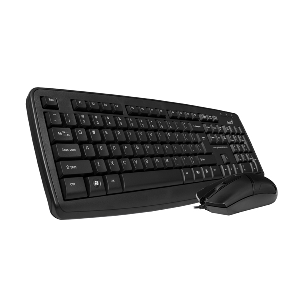 კლავიატურა+მაუსი Genius Keyboard set KM-130, Black, USB, Wired KBMouse Combo (KB-110X DX-125)