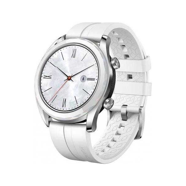 სმარტ საათი Huawei Watch GT Elegant Stainless Steel White Fluoroelastomer Strap  42.8мм / 1.2"