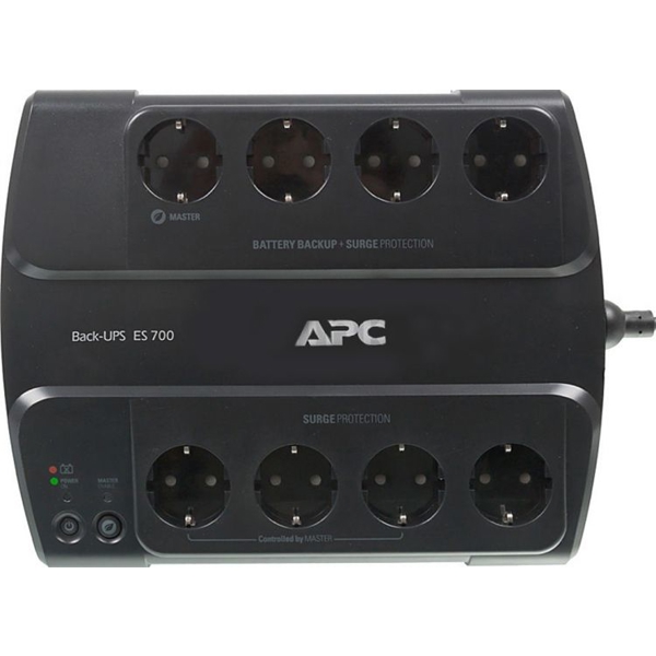 APC Back-UPS ES 700VA, 8x Schuko, USB, 405W, AVR