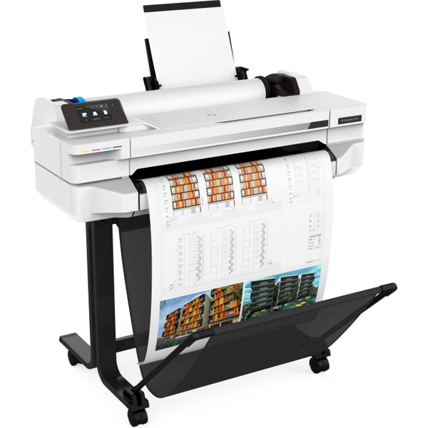 პრინტერი HP DesignJet T525 24-in Printer; 35 sec/page on A1; Up to 2400 x 1200 dpi; Roll size:279 to 610 mm; Input tray: A4, A3; manual feed: A2, A1
