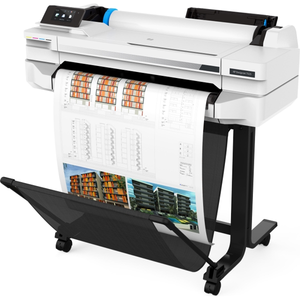 პრინტერი HP DesignJet T525 24-in Printer; 35 sec/page on A1; Up to 2400 x 1200 dpi; Roll size:279 to 610 mm; Input tray: A4, A3; manual feed: A2, A1