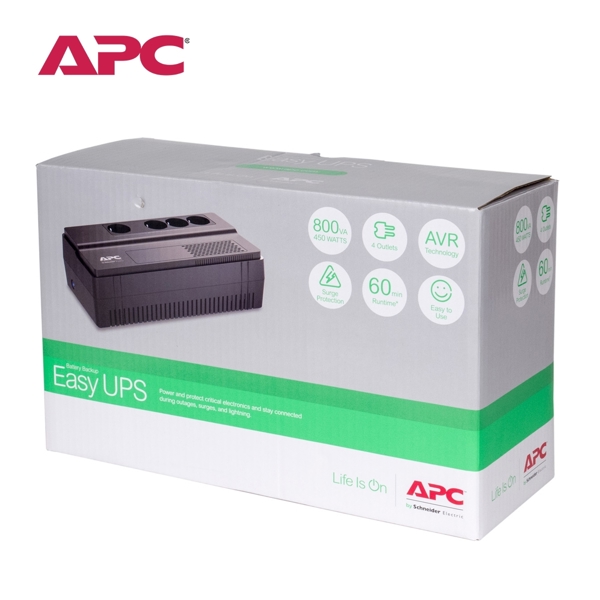 უწყვეტი კვების წყარო  APC Back-UPS BV800VA / AVR / Schuko Outlet / 230V 