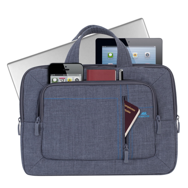 ნოუთბუქის ჩანთა RIVACASE 7520 13.3-14'' Laptop Canvas Shoulder Bag Grey