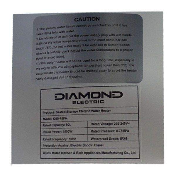 წყლის ელ. გამაცხელებელი  DIAMOND D80-15FA