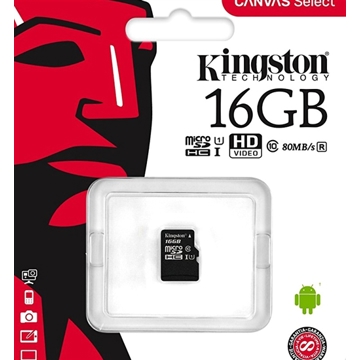 მეხსიერების ბარათი Kingston Canvas Select SDCS/16GBSP microSDHC 16GB