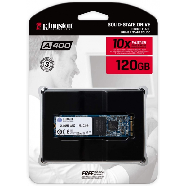 მყარი დისკი Kingston SSD M.2 120GB A400 SATA 2280 TLC