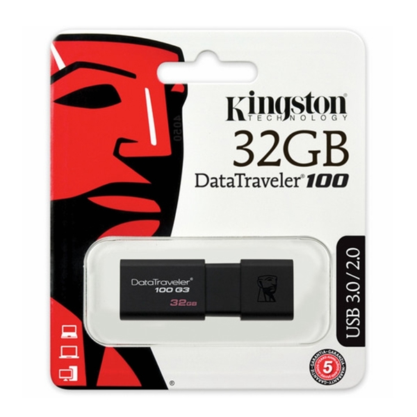 USB ფლეშ მეხსიერება Kingston 32GB USB 3.0 DT100 G3